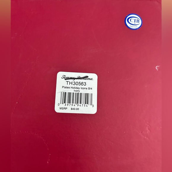 Tommy Bahama holiday Appetizer Plates Set 4 -6” square ceramic dessert cool yule - Picture 4 of 12